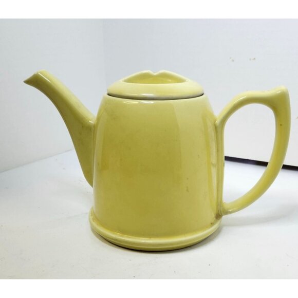 Vintage Hall 1950s Ceramic Yellow Teapot With Lid - Picture 1 of 9